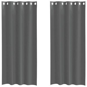 vidaXL Voile zavese z vponkami 2 kosa temno siva 140x245 cm