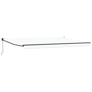 vidaXL Senčnik Bela 500 &times; 300 cm Poliester in kovina