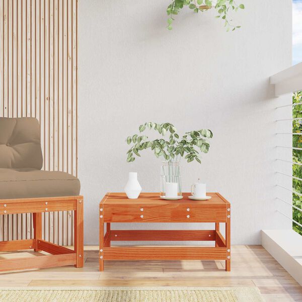 vidaXL Vrtna podlaga Masivna borovina Voskan Rjava 62 x 62 x 32 cm