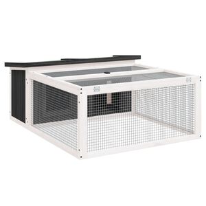 vidaXL Zajčnik siv 117,5x97x47,5 cm trdna borovina