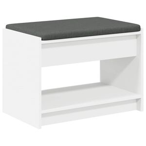 vidaXL Haldna klop Bela 63 x 38 x 45 cm Oblikovan Les in Tkanina