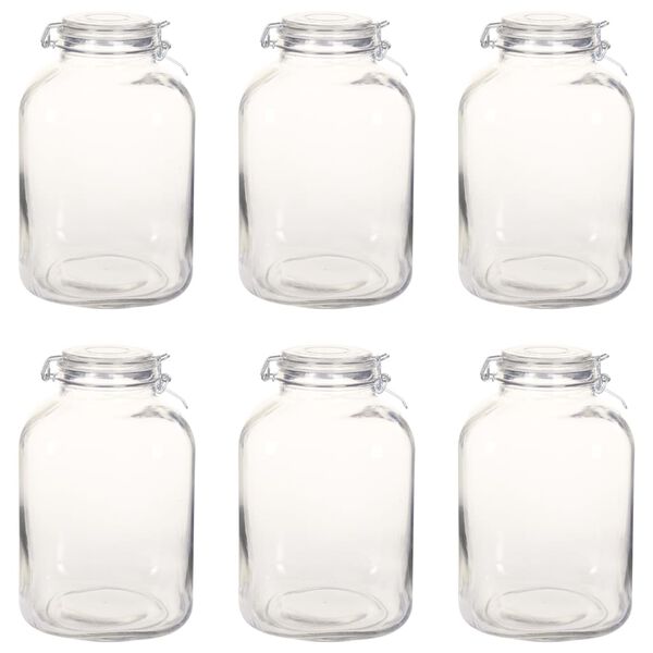 vidaXL Stekleni kozarci za marmelado z zapiralom 6 kosov 5 L