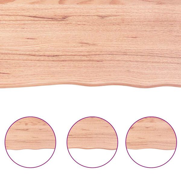 vidaXL Stenska polica svetlo rjava 180x50x(2-4) cm trdna hrastovina