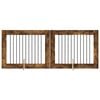 vidaXL Vrata za pse z stojali 2 pcs Dimljen hrast 100 x 80 cm