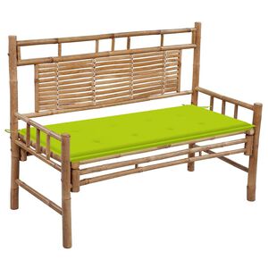 vidaXL Vrtna klop z blazino 120 cm bambus