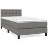 vidaXL Box spring postelja z vzmetnico temno siva 100x200 cm blago