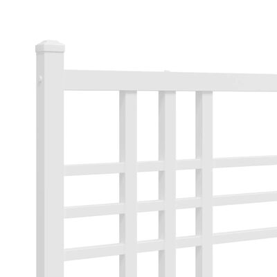 vidaXL Kovinski posteljni okvir z vzglavjem bel 80x200 cm