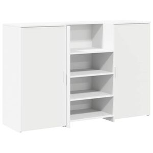 vidaXL Sprejemna miza bela 155x50x103,5 cm inženirski les
