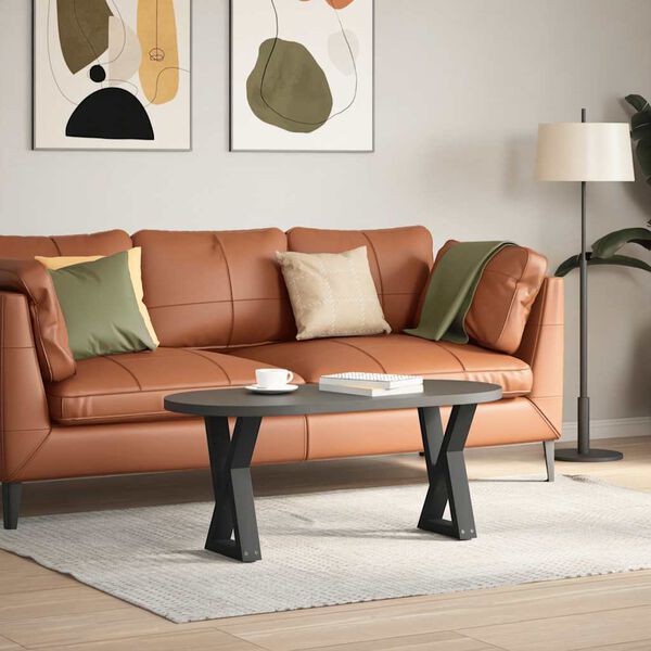 vidaXL Noge za klubsko mizico 2 kosa črne 38 x (42-43,3) cm jeklo