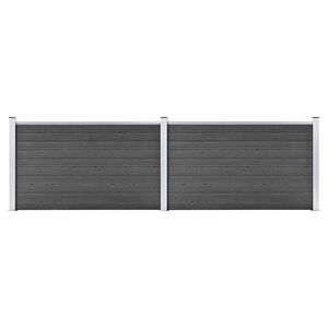vidaXL Komplet ograjnih panelov WPC 353x105 cm črn