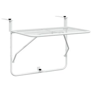 vidaXL Balkonska mizica bela 60x40 cm jeklo