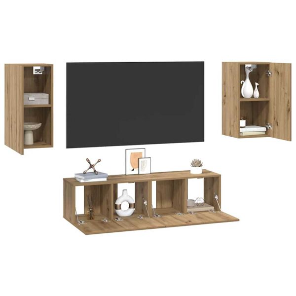 vidaXL Komplet TV omaric 4 pcs artisan hrast 30.5 x 30 x 60 cm