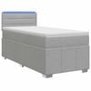 vidaXL Postelja boxspring z vzmetnico Svetlo siva 80 x 200 cm Blago