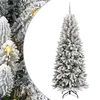 vidaXL Umestno božično drevo Bela 210 cm PVC, plastika, jeklo in PE