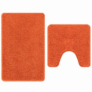 vidaXL Set protidrsnih kopalnih preprog 2 pcs Oranžna PP
