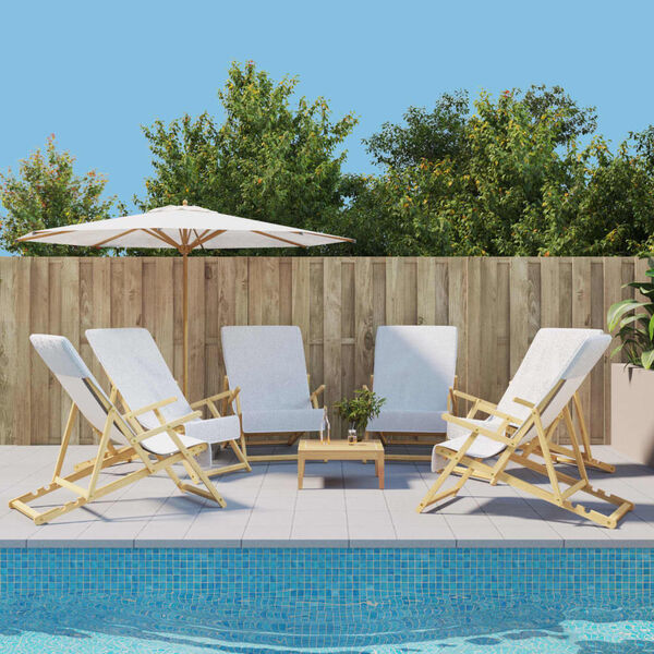 vidaXL Brisače za plažo 6 kosov bele 60x135 cm tkanina 400 GSM