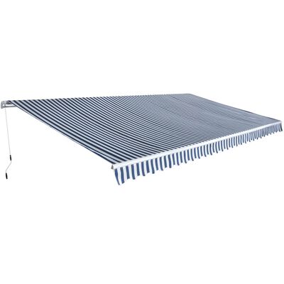 vidaXL Ročno zložljiva tenda 600 cm modra in bela