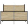 vidaXL Kovinski posteljni okvir brez vzmetnice sonoma hrast 120x190 cm