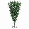 vidaXL Obrnjen umeten božičTree z nizom žogic Zelena 240 cm PVC
