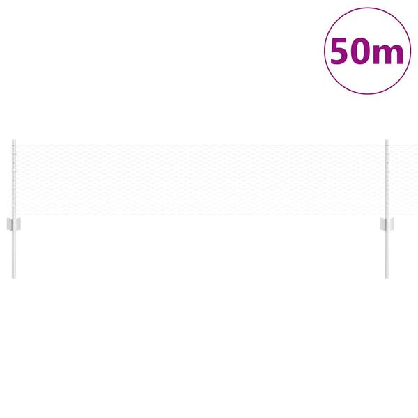 vidaXL Ograja s stebrom srebrna 0,4 x 50 m Jeklo