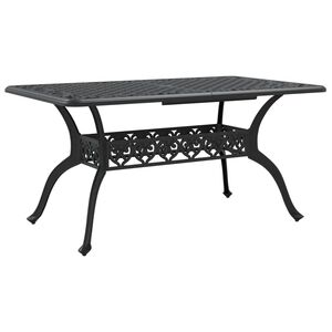 vidaXL Vrtna miza črna 150x90x72 cm liti aluminij