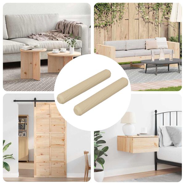 vidaXL Leseni zatiči 2 pcs Rjava &Oslash;8 x 50 mm Trden les