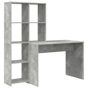 vidaXL Miza s polico Betonsko siva 138,5 x 55 x 143 cm Inženirski les