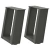 vidaXL Noge za klubsko mizico v obliki črke U 2 kosa antracit 30 x (30-31) cm jeklo