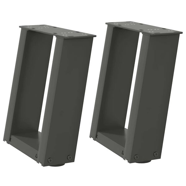 vidaXL Noge za klubsko mizico v obliki črke U 2 kosa antracit 30 x (30-31) cm jeklo