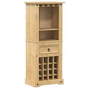 vidaXL Regal za vino Corona 56x35x134,5 cm trdna borovina