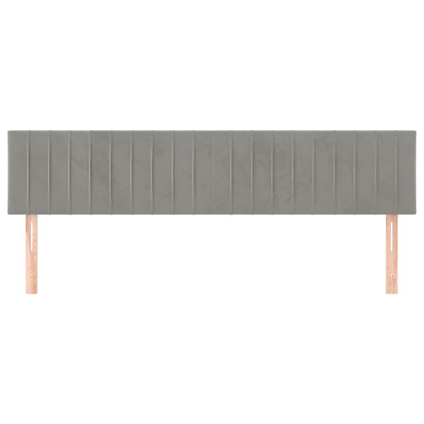 vidaXL Posteljno vzglavje 2 kosa svetlo sivo 80x5x78/88 cm žamet