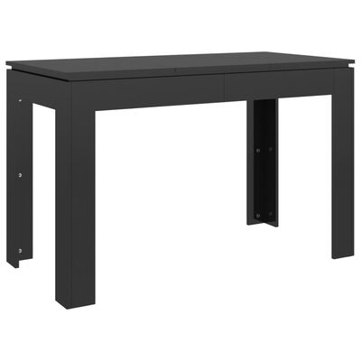 vidaXL Jedilna miza visok sijaj črna 120x60x76 cm iverna plošča