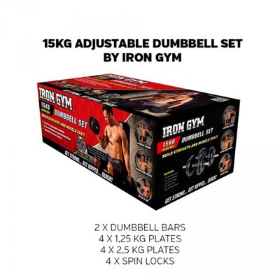 Iron Gym Komplet nastavljivih uteži 15 kg IRG031
