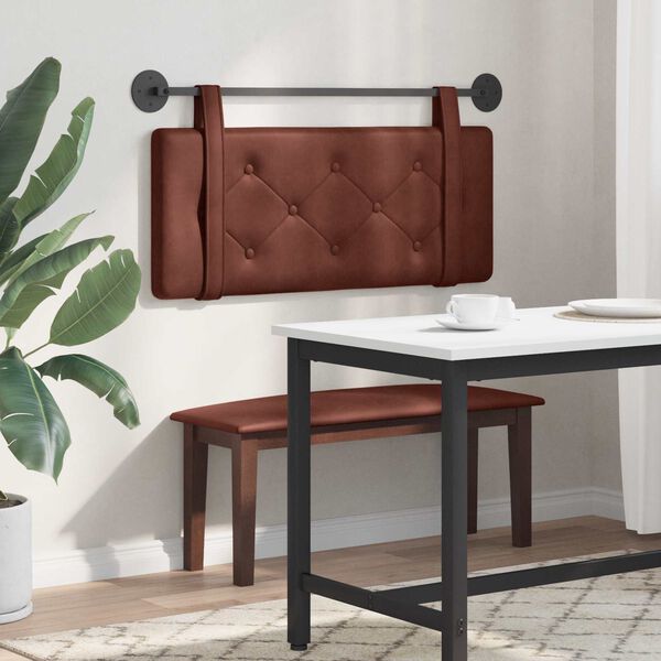 vidaXL Visoki naslon za glavo Svetleča rjava 100 cm Antikni PU