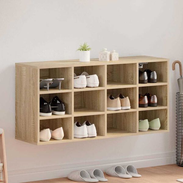vidaXL Omara za čevlje Sonoma hrast 103 x 30 x 51 cm Konstruiran les