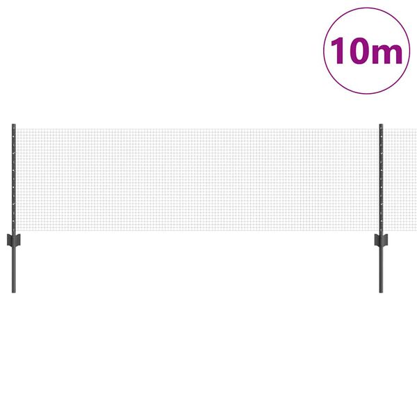 vidaXL Ograja s stebrom Siva 0,6 x 10 m Jeklo in PVC