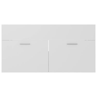 vidaXL Kopalniško pohištvo 2 kosa bele barve iverna plošča