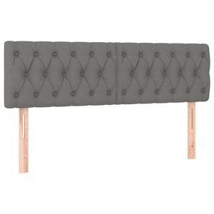 vidaXL Posteljno vzglavje temno siva 144x7x78/88 cm blago