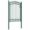 vidaXL Ograjna vrata EMMEN s konicami jeklo 103x117 cm zelena