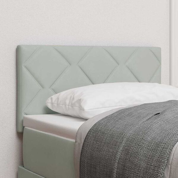 vidaXL LED glava postelje z vzglavjem Svetlo siva 80 cm Umjetno usnje