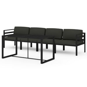vidaXL Vrtna sedežna garnitura 5-delna z blazinami aluminij antracit