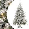 vidaXL Umetno Zložljivo Božično Drevo 300 LED Zelena in Bela 270 cm