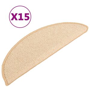 vidaXL Stopni&scaron;čne preproge 15 kosov 56x17x3 cm kremne polkrožne