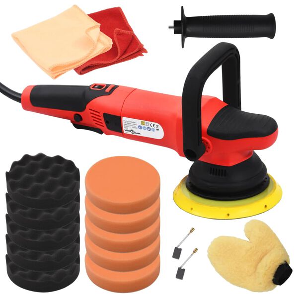 vidaXL Ekscentrični polirnik z opremo dvojno delovanje 21 mm 1000 W