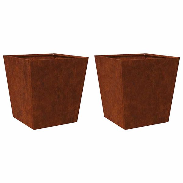 vidaXL Garden Planters 2 kosa 50x50x50 cm Weathering Steel