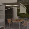 vidaXL Ročno zložljiva tenda s senčilom LED 4x3 m krem