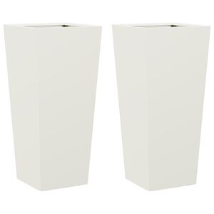 vidaXL Vrtno korito 2 kosa bela 35x35x75 cm jeklo