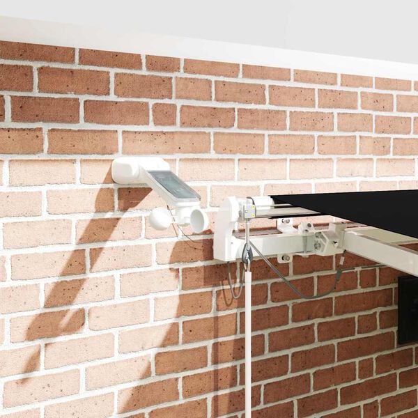 vidaXL Retraktilna tenda Črna 450 &times; 300 cm Poliester in kovina