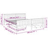 vidaXL Posteljni okvir s 4 predali temno siva borovina 180x200 cm