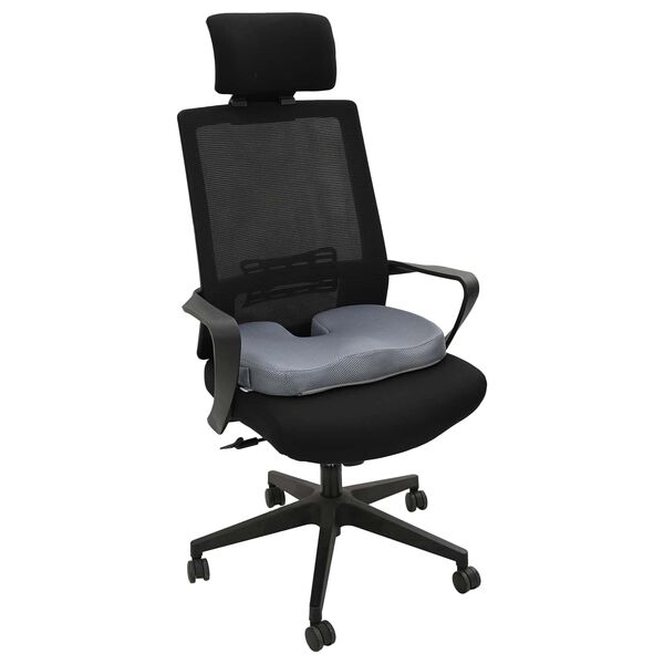 vidaXL Blazina za sedež Enobarvna Siva 47 x 37 x 8 cm Spominska pena